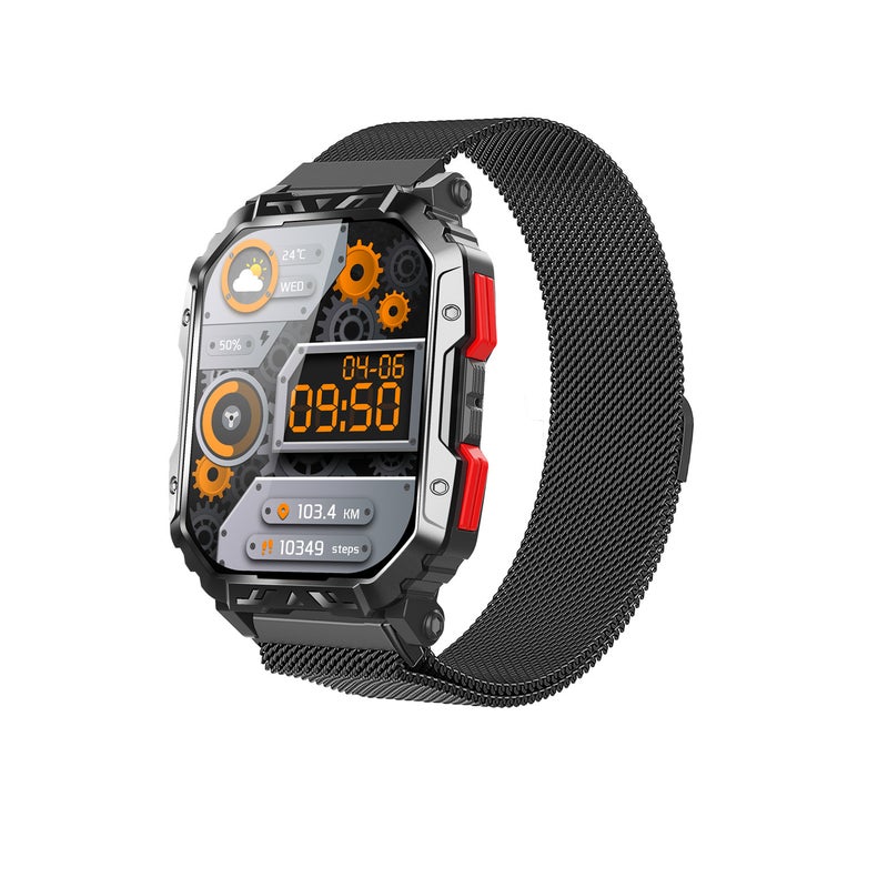 F407 Men's Outdoor Sports Smart Watch, 150 Sport Modes, 2.1 "Full Touch Screen Health Monitor, Blood Glucose/Heart Rate/Uric Acid/Blood Oxygen Monitor, Bluetooth Call, 5ATM Waterproof - Image 1