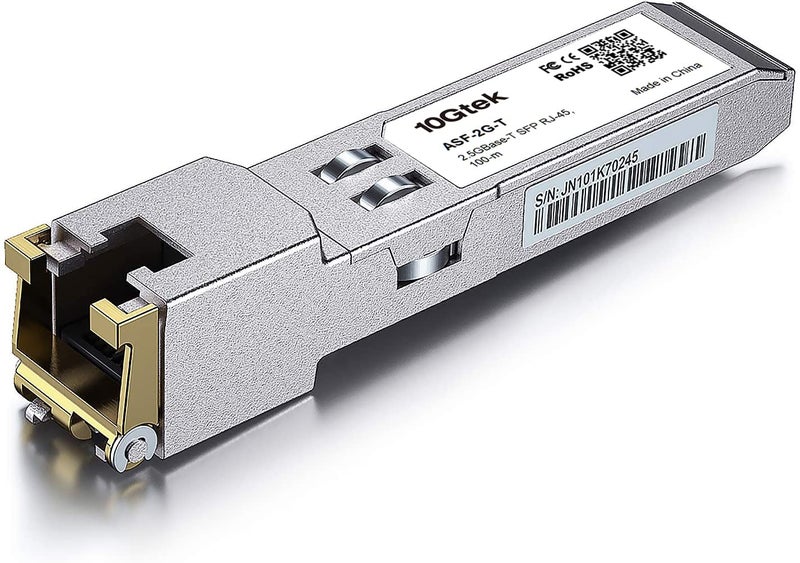 10GTEK 2.5G SFP-T, 2.5GBase-T, SFP to RJ45, Compatible with Fortinet, Netgear, TP-Link and Other Open Switches - Image 1