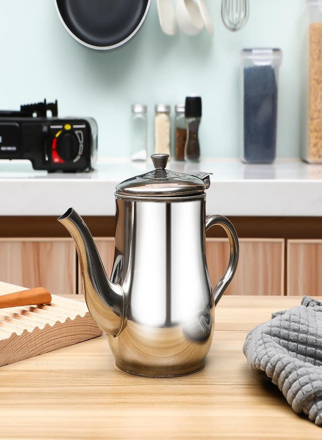 OUNONA Stainless Steel Oil Strainer Pot 2-in-1 Grease Separator and Dispenser with Removable Filter Screen and Cover for Kitchen Cooking 7.48X3.74X5.31 Inches - Image 3
