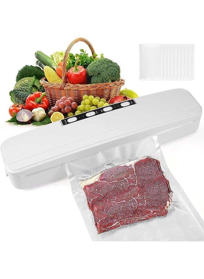 Raxoom Sealer Machine, Automatic Food Preservation Machine, Compact Food Sealer Vacuum For Food, Lower Noise, Dry & Moist Food Modes,10 Vacuum Bags - Image 1