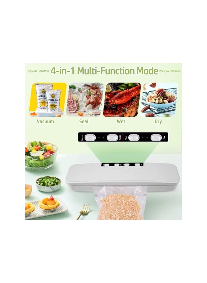 Raxoom Sealer Machine, Automatic Food Preservation Machine, Compact Food Sealer Vacuum For Food, Lower Noise, Dry & Moist Food Modes,10 Vacuum Bags - Image 3