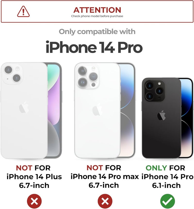 ديكسنور حافظة Dexnor لجهاز iPhone 14 Pro مع غطاء كاميرا منزلق وحامل قابل للتعديل وواقي شاشة مدمج، حافظة مغناطيسية متينة مضادة للصدمات مع غطاء مغناطيسي ثقيل، أسود جودة تقاوم تغير الحرارة - Image 2