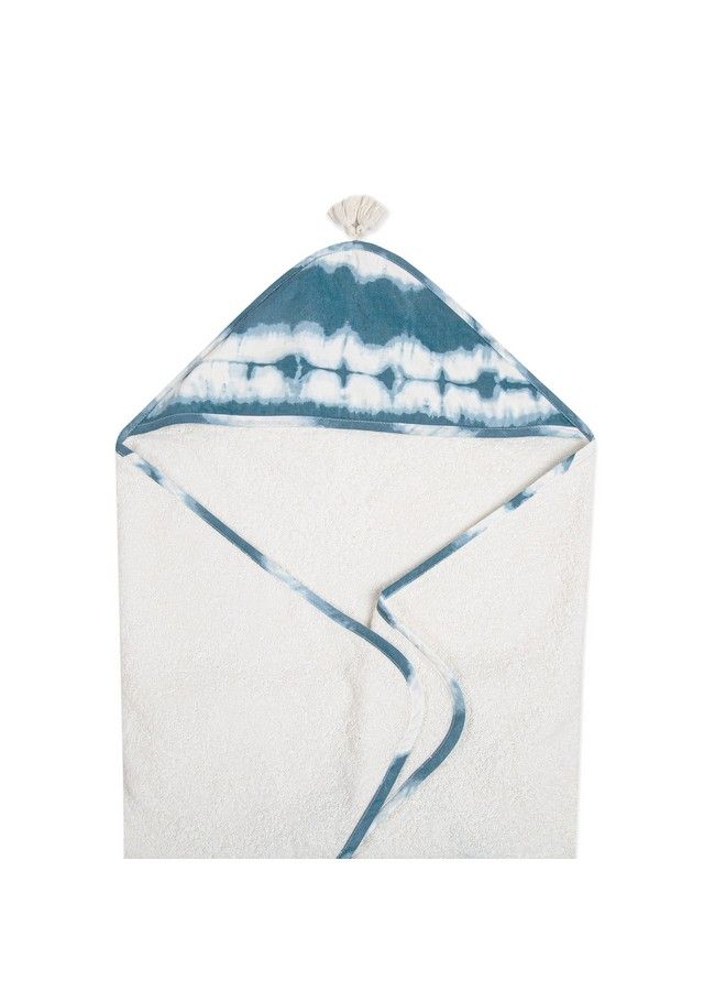 Crane Baby Towel Baby Hooded Towel For Boys And Girls Cream And Blue Tiedye 30”W X 30”H - Image 3