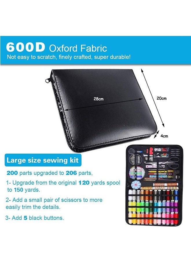 LENND Large Sewing Kit, 206 Pcs Premium Sewing Supplies, Anti-Scratch Durable 600D Oxford Fabric Sewing Kits for Adults, Sewing Kits Set Suitable for Traveller, Emergency, Beginner, Kids, Home and DIY  - Image 4
