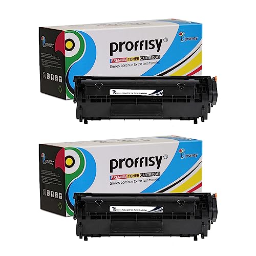 proffisy 2 Pack 12A Toner Cartridge Q2612A Compatible with HP LaserJet M1005 MFP,1020,1010/1012/1018/1022/1022n/1022NW/3015/3020/3030/3050/3050z/3052/3055/M1319/M1319F MFP - Image 1