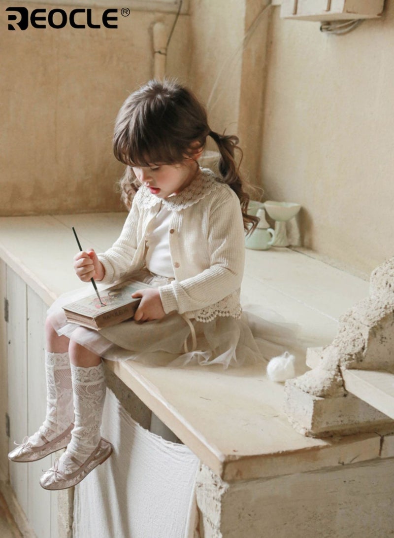 REOCLE Girl's Cardigan with Fall Winter Warmth and Soft Knit Design Toddler Sweater Coat with Button Front for Casual Outfits - Image 4