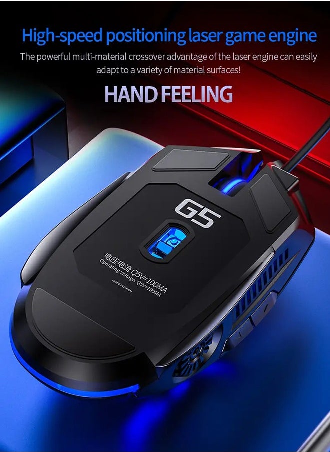 Wired Gaming Mouse,Mechanical Optical Gamer Mice With 7 RGB Backlit Modes,Ergonomic Plug Play PC Laptop Mac USB Mice For Gaming Working