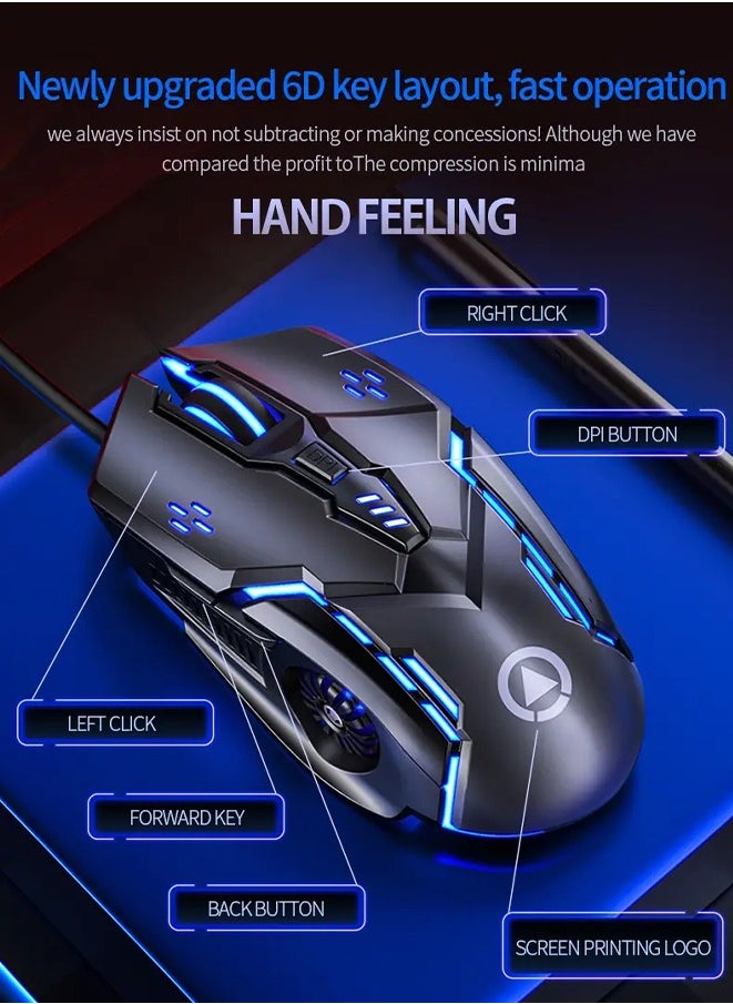 Generic Wired Gaming Mouse,Mechanical Optical Gamer Mice With 7 RGB Backlit Modes,Ergonomic Plug Play PC Laptop Mac USB Mice For Gaming Working  - Image 3