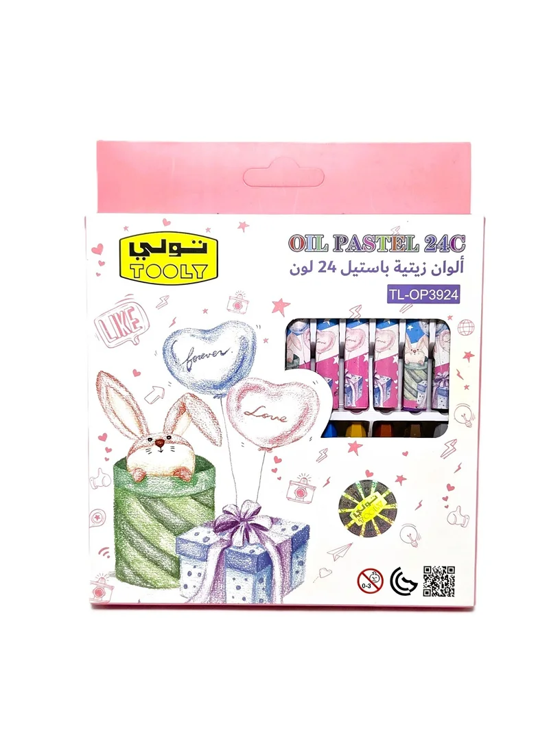 تولي طقم ألوان زيتية باستيل 24 لوناً من تولي - ألوان غنية غير سامة للرسم والتلوين والدمج للأطفال والفنانين