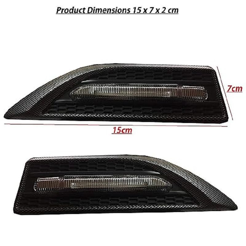 Aksmit Car Side Fender Light with 3 Colour Led Indicator Light (Carbon Black) For Brezza - Image 2