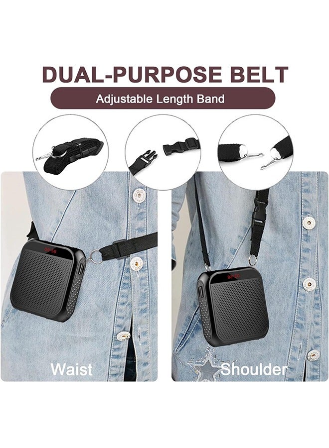 AL RAID Voice Amplifier with Wired Microphone Headset, Portable Rechargeable PA System Speaker Personal Microphone Speech Amplifier, Loudspeaker for Teachers, Tour Guides/Coaches Metting/Yoga/Fitness(Black) - Image 5