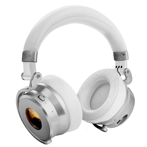 Meters OV-1-B-C Over-Ear Wireless Headphones with Active Noise Cancellation - Studio-Quality Sound with 16-Hour Playback & VU Display - Bluetooth 5.0, App-Controlled, 40mm Drivers (White) - Image 2