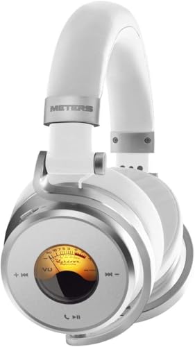 Meters OV-1-B-C Over-Ear Wireless Headphones with Active Noise Cancellation - Studio-Quality Sound with 16-Hour Playback & VU Display - Bluetooth 5.0, App-Controlled, 40mm Drivers (White) - Image 1