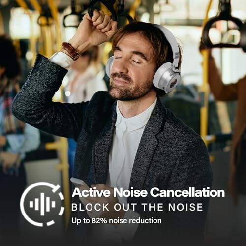 Meters OV-1-B-C Over-Ear Wireless Headphones with Active Noise Cancellation - Studio-Quality Sound with 16-Hour Playback & VU Display - Bluetooth 5.0, App-Controlled, 40mm Drivers (White) - Image 4