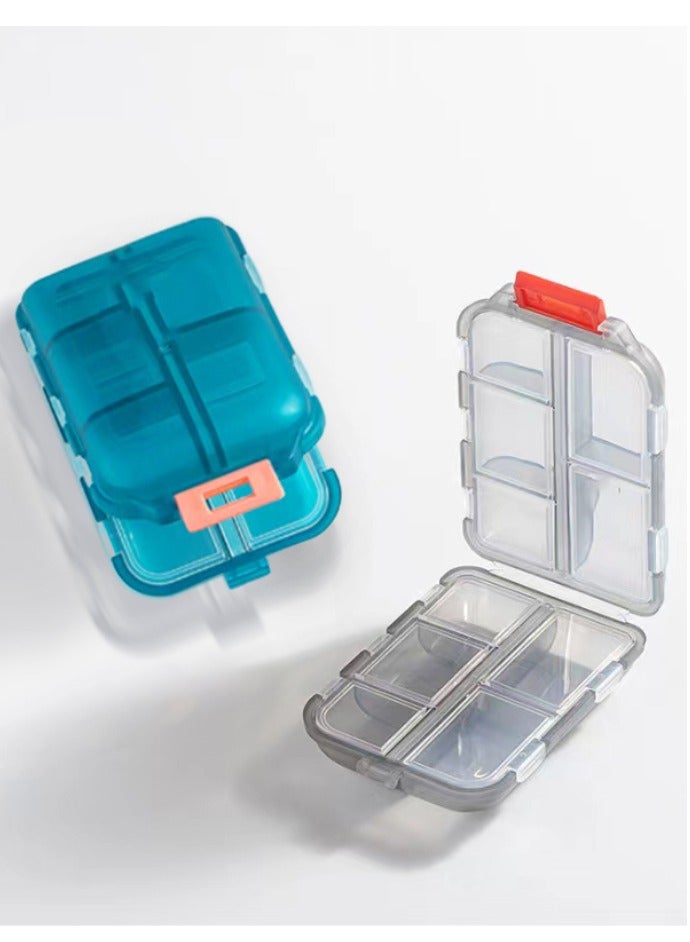 Portable Pill Organizer Airtight Pill Box 2 Pcs Daily Pill Dispenser With 10 Compartment，Portable Pill Case for Vitamins,Supplements - Image 1