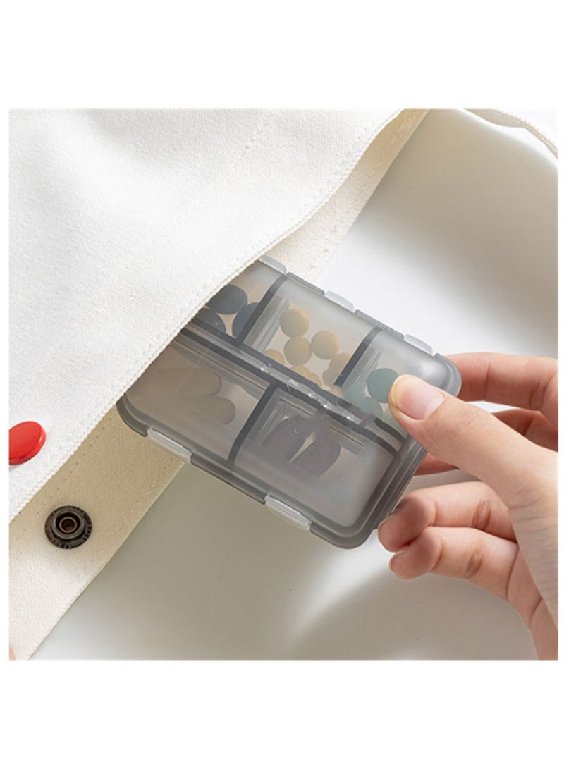 Portable Pill Organizer Airtight Pill Box 2 Pcs Daily Pill Dispenser With 10 Compartment，Portable Pill Case for Vitamins,Supplements - Image 4