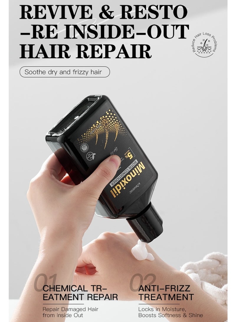 كيرميسيك شامبو مينوكسيديل بيوتين ٢٦٠ مل + بلسم ٢٦٠ مل، مجموعة مضادة لتساقط الشعر، نموه، تقوية وإصلاحه - Image 3