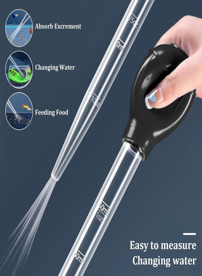 salbsever Fish Tank Cleaning Waste Remover, 30ml Dropper Pipette for Aquarium Cleaning Tools, Manual Fish Tank Cleaner Water Changer, Black Fish Tank Rock Cleaner Tools, Mini Aquarium Gravel Cleaning Straw - Image 4