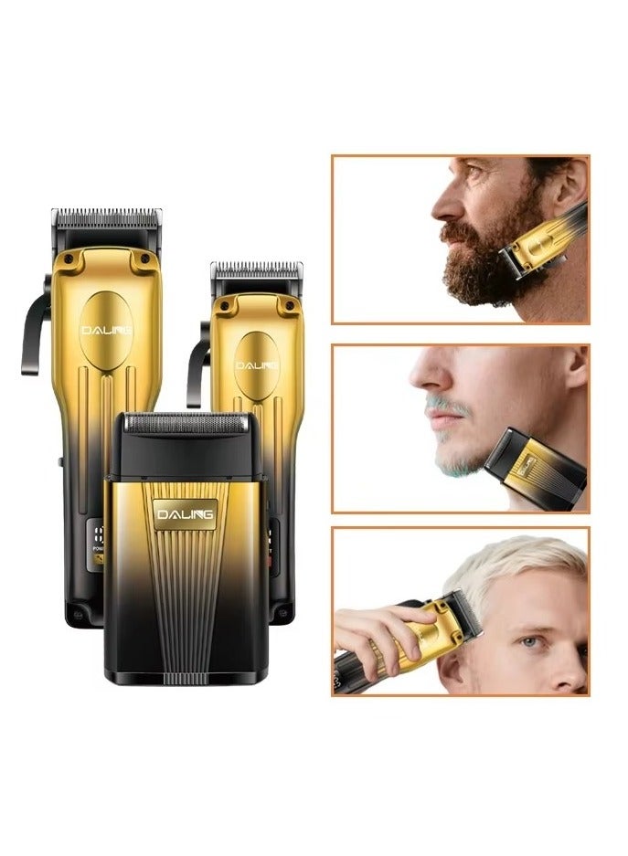 Daling 3-in-1 Rechargeable Electric Grooming Kit with Shaver, Hair Clipper and Nose Trimmer, LED Battery Display, USB Charging, Multi-Use Personal Care for Home and Travel - Image 2