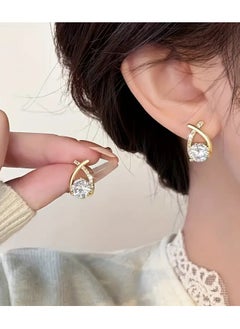Home Clearance Sale Elegant Korean Crystal Earrings, Vintage & Elegant Style, Zinc Alloy with Stainless Steel Post, Women's Fashion Dangle Earrings for Daily & Party Wear, All-Season Accessory  - Image 4