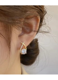 Home Clearance Sale Elegant Korean Crystal Earrings, Vintage & Elegant Style, Zinc Alloy with Stainless Steel Post, Women's Fashion Dangle Earrings for Daily & Party Wear, All-Season Accessory  - Image 3