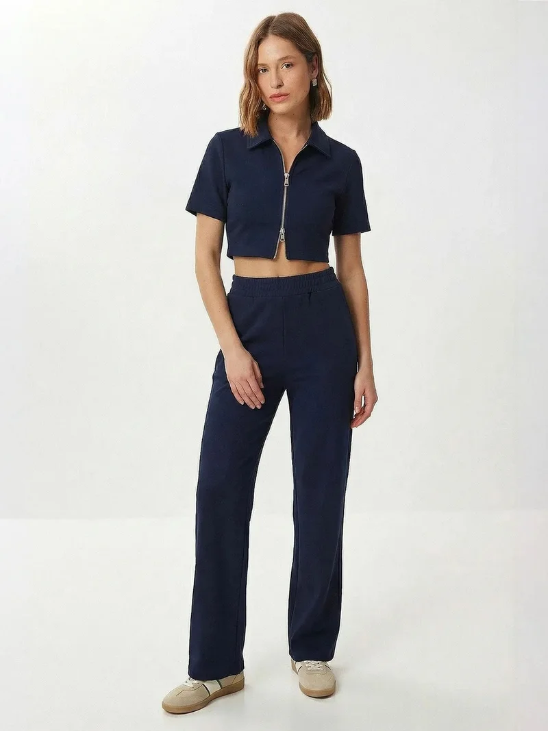 السعادة في إسطنبول ISTANBUL High Waist Wide Leg Pants & Jacket Co-ord Set