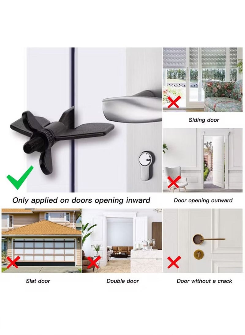1 Pack Portable Door Lock Home Security Door Locker Travel Lockdown Locks for Additional Safety and Privacy Security Devices for Traveling Hotel Home Apartment College Black - Image 3