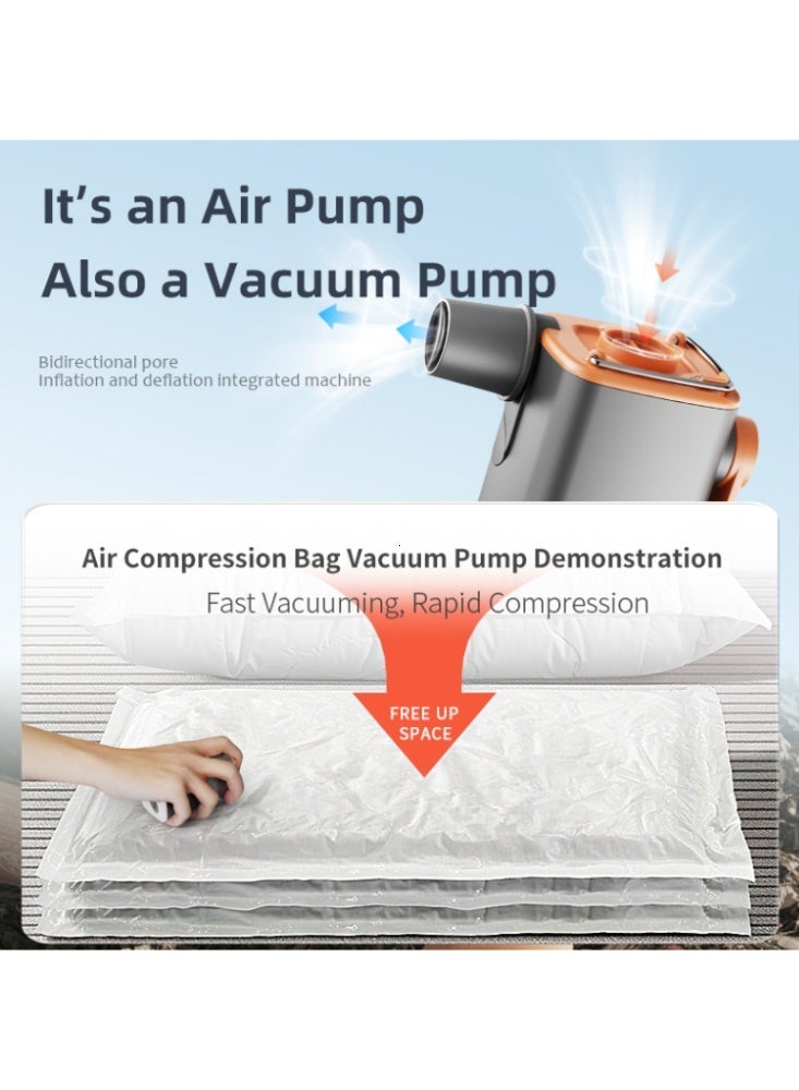 3-in-1 Mini Electric Air Pump:1300mAh Rechargeable Portable Pump with Camping Light | Quick Inflate/Deflate for Air Mattress, Pool Floats, Inflatable Beds, Vacuum Bags and Beach Toys - Image 3