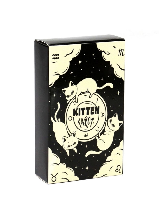 NIBEMINENT Cat kitten tarot cards 78 decks, spell book, English version, visual illusion, prophecy edition, paper game cards - Image 1