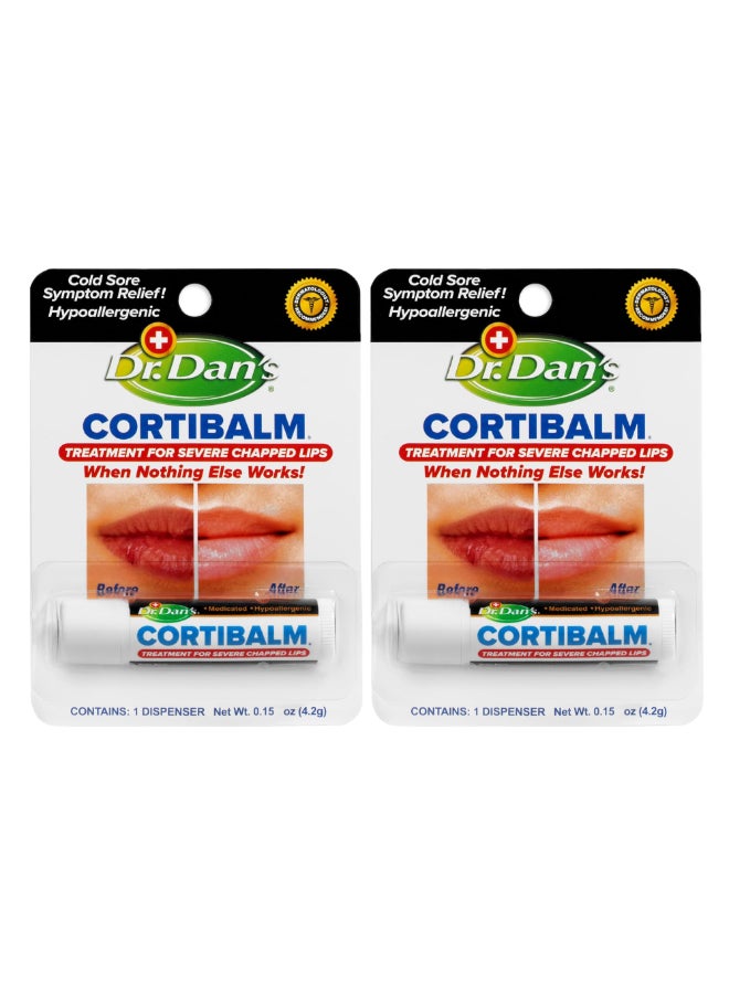 Dr. Dans Dr Dans Cortibalm Healing Lip Balm for Severely Chapped Lips with Hydrocortisone Moisturizing Balm Pack Treatment for Men Women Moisturizer for Very Dry Cracked Lips Hypoallergenic 2 pack - Image 2