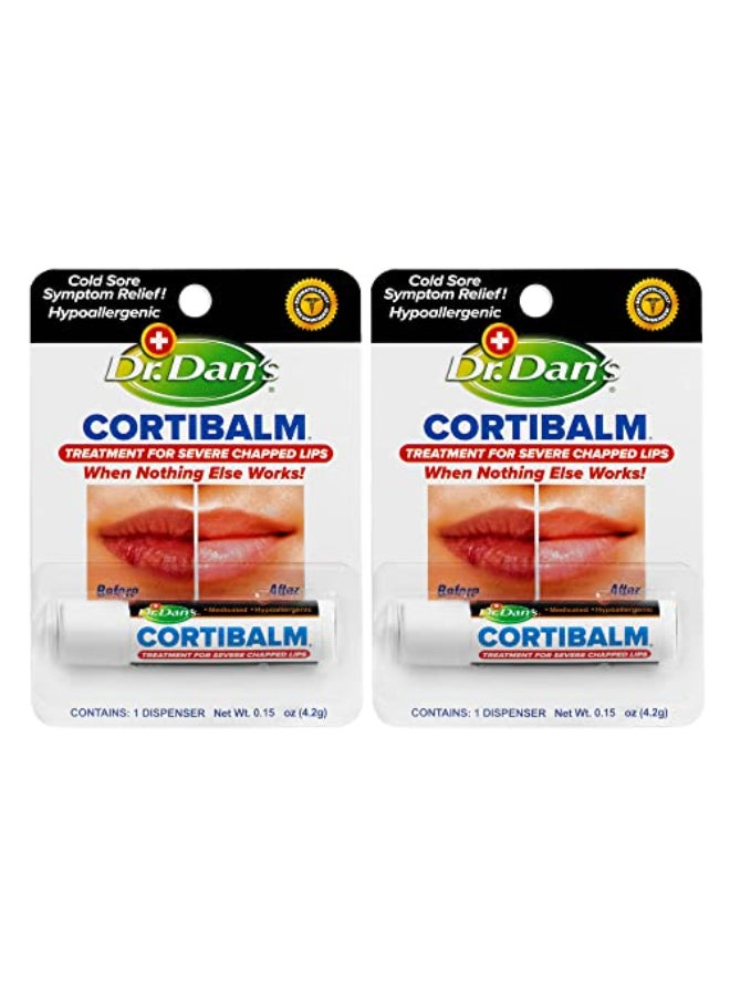 Dr. Dans Dr Dans Cortibalm Healing Lip Balm for Severely Chapped Lips with Hydrocortisone Moisturizing Balm Pack Treatment for Men Women Moisturizer for Very Dry Cracked Lips Hypoallergenic 2 pack - Image 1