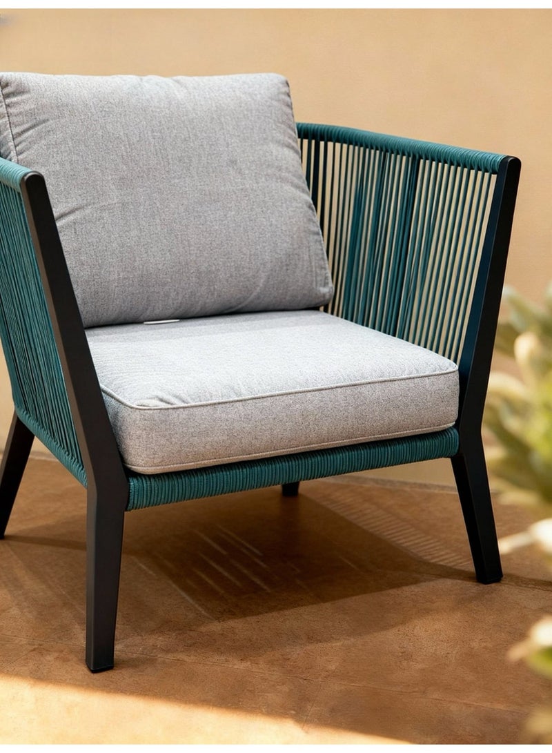 Broyhome Outdoor Rope Set with Cushions - 2 Seater, Table & Chair Balcony Seating,Weather-Resistant Patio Furniture Set for Balcony, Poolside & Garden Relaxation​ - Image 4