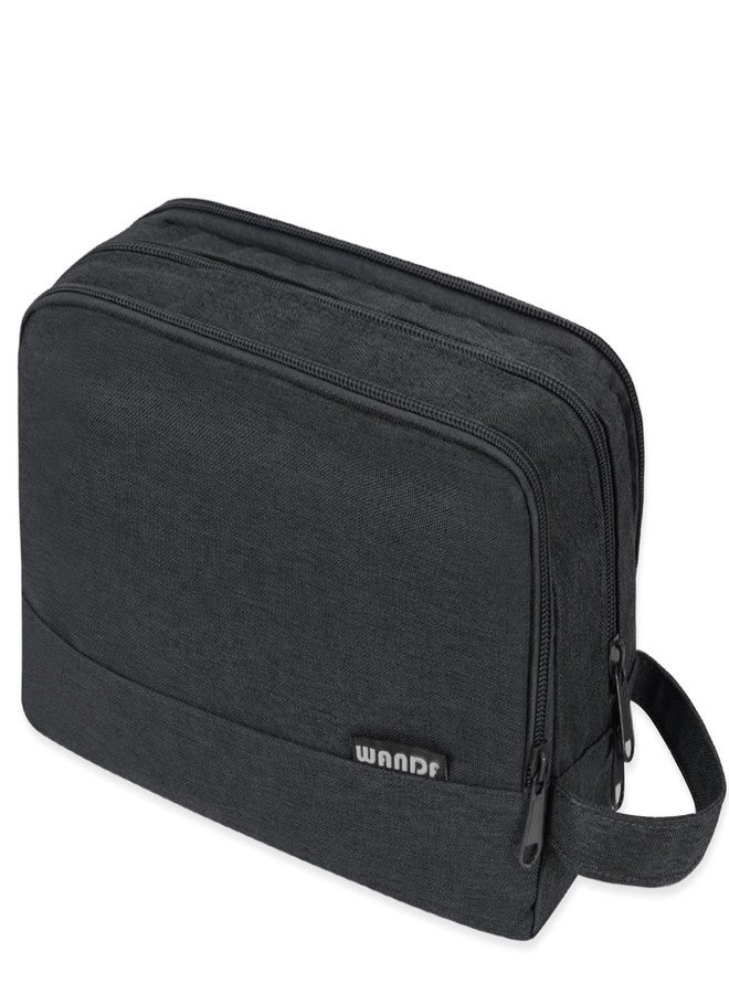 WANDF Toiletry Bag for Men Hanging Dopp Kit Water Resistant Shaving Bag Small Toiletry Bag for Traveling (Denim Pure Black) - Image 1