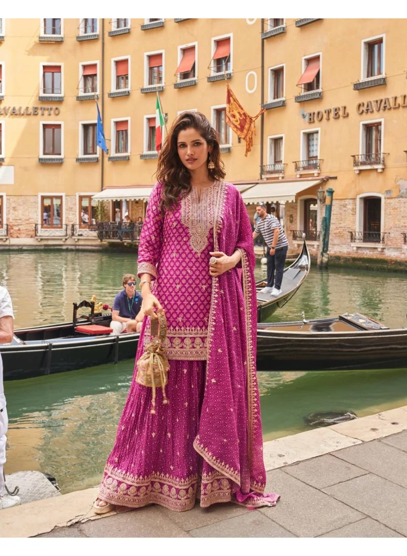 أميا Chinon Silk Embellished Suit Collection Party wedding wear