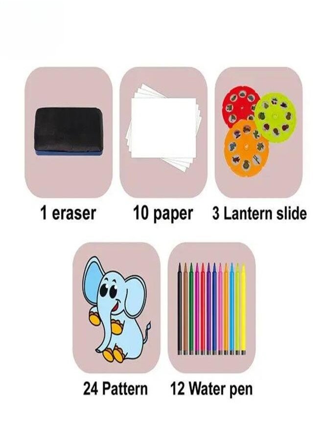 null - Display Table with Drawing Chair for Kids, Colorful Drawing Board with Projection Lamp, Educational Toys for Learning Projection Drawing Drawing Machine for Boys Girls - Image 1