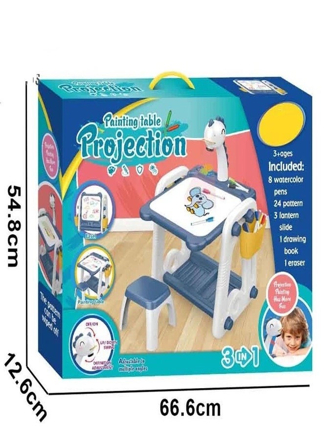 null - Display Table with Drawing Chair for Kids, Colorful Drawing Board with Projection Lamp, Educational Toys for Learning Projection Drawing Drawing Machine for Boys Girls - Image 1