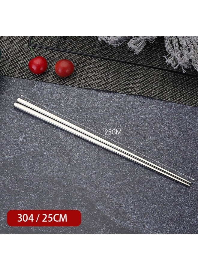 316 Stainless Steel Chopsticks Household Hotel Metal Chopsticks One-person Chopsticks Hollow Heat Insulated Non-slip Hot Pot Chopsticks Public Chopsticks-Specifications: 25CM-bare Body  - Image 1