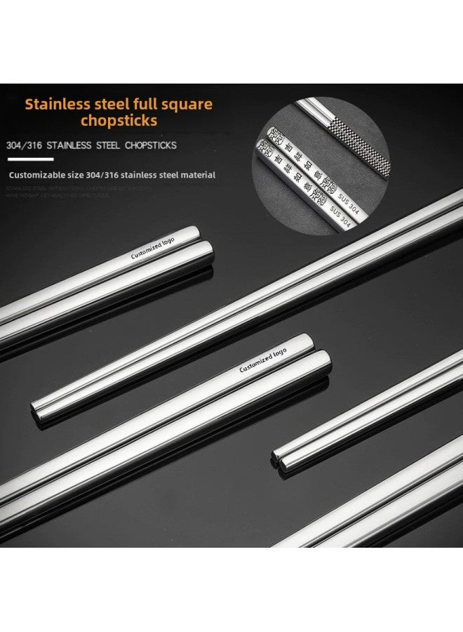 316 Stainless Steel Chopsticks Household Hotel Metal Chopsticks One-person Chopsticks Hollow Heat Insulated Non-slip Hot Pot Chopsticks Public Chopsticks-Specifications: 25CM-bare Body  - Image 3