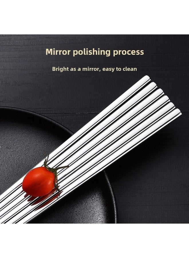 316 Stainless Steel Chopsticks Household Hotel Metal Chopsticks One-person Chopsticks Hollow Heat Insulated Non-slip Hot Pot Chopsticks Public Chopsticks-Specifications: 25CM-bare Body  - Image 5