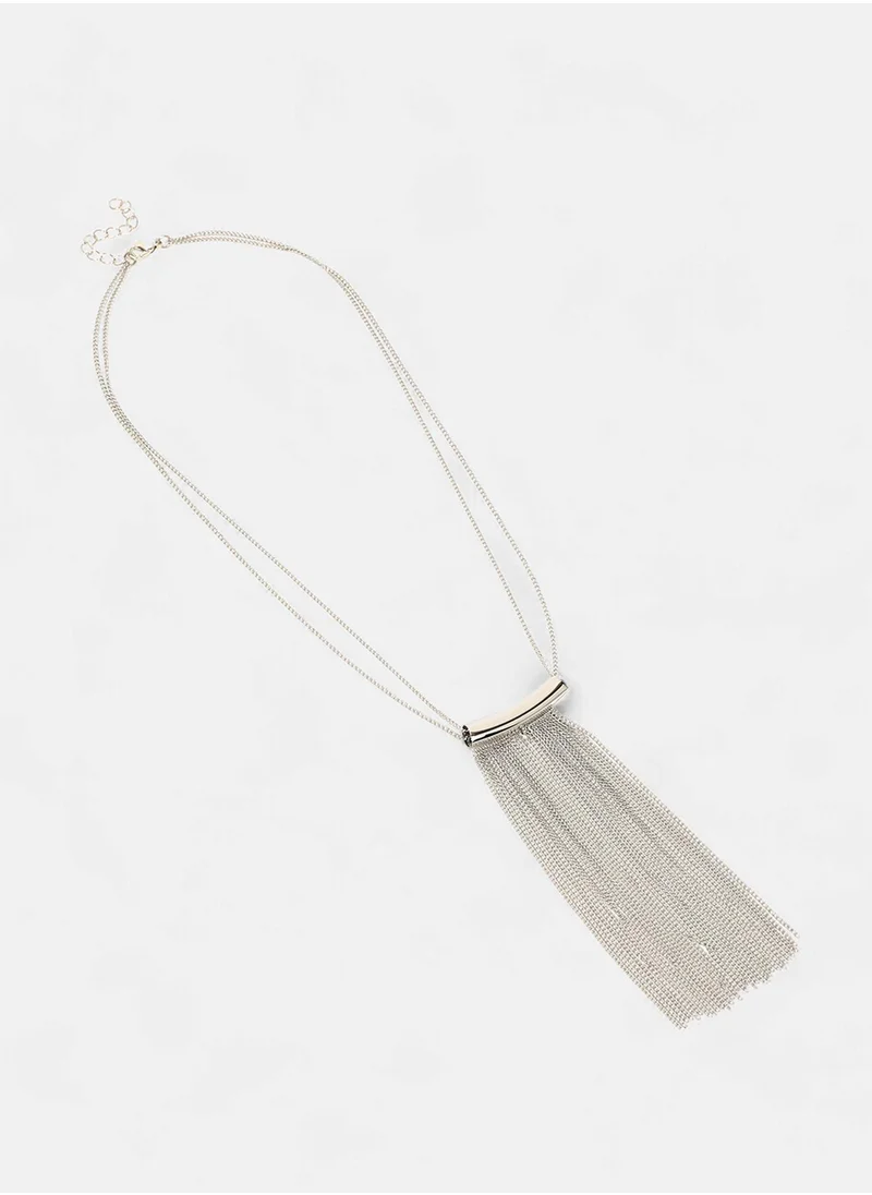 SOHI The Hanging Chain Bar Lariat Necklace