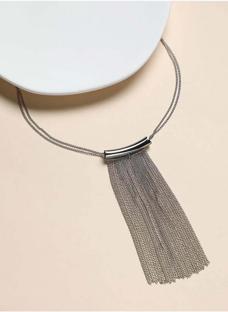 SOHI The Hanging Chain Bar Lariat Necklace