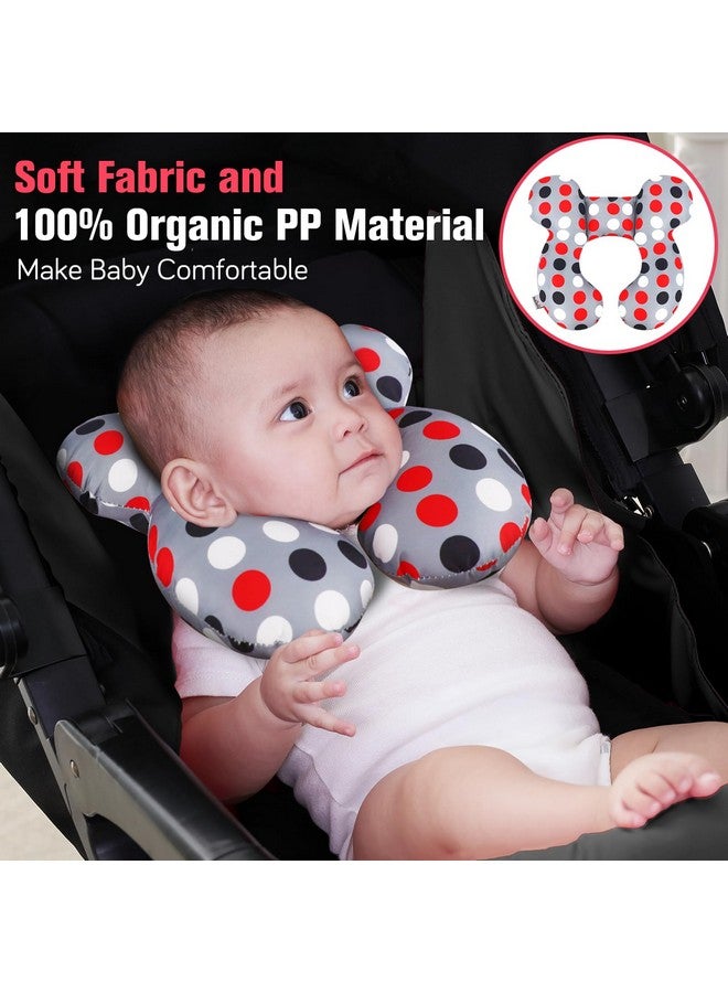 KAKIBLIN Baby Travel Pillow,Baby Neck Pillows for Car Seat,Upgraded Baby Head Pillow,Toddler Head and Neck Baby Support Pillow for Car Seat, Pushchair,Travel (Grey Pot) - Image 2