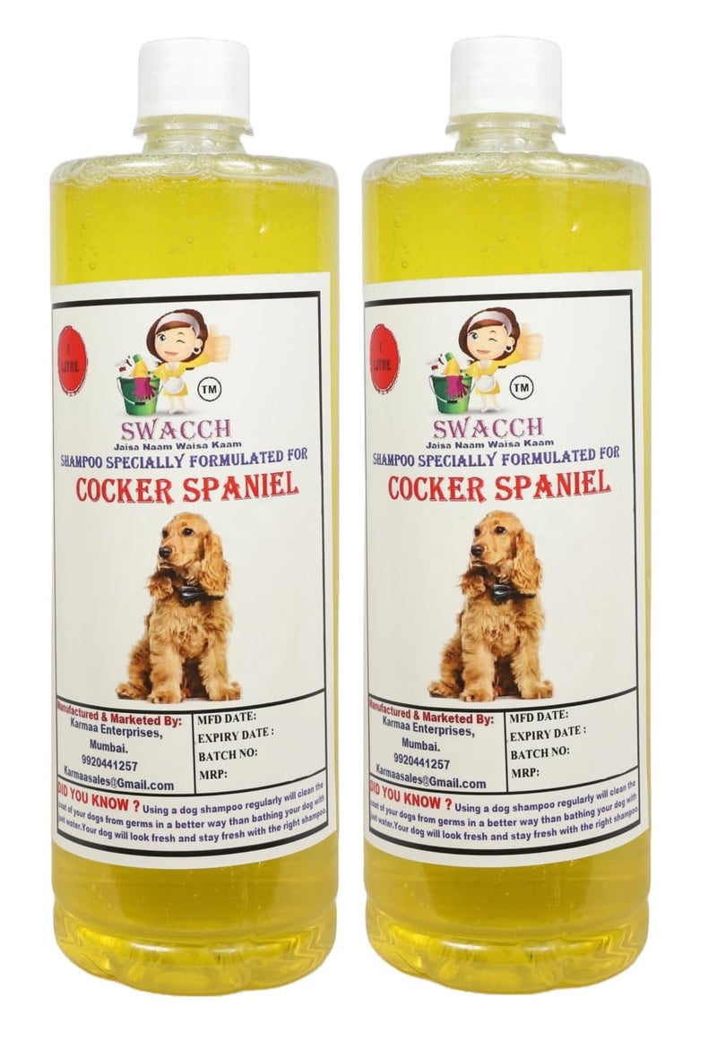 swacch Shampoo | Puppy Safe Shampoo | PH Balanced | Ditch to Itch for Cocker Spaniel Dog Shampoo 2 Litre (Lemon) + Spike Ball Chew Toy Combo Pack - Image 2