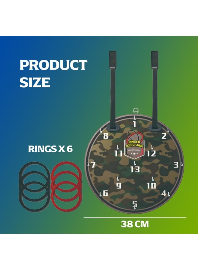 Hostfull Hanging Hook Ring Toss Target Game | Adjustable Throw Ring Board | 6 Soft Rubber Rings | Wall Games for Indoor & Outdoor Family Fun | Perfect for Parties | Perfect Gift for Kids Ages 5+ - Image 2