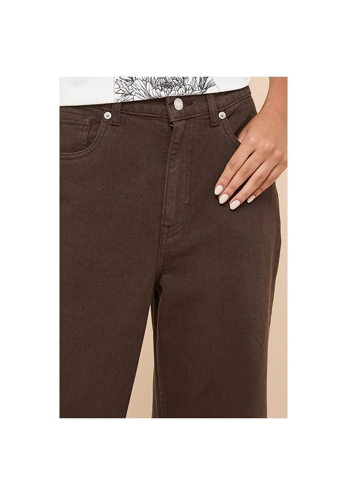 R&b  Washed Wide Leg Jeans with Button Closure for Women | Best Price UAE