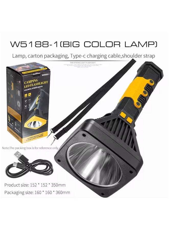 Portable Emergency Hand-Crank Spotlight – USB Rechargeable Outdoor Flashlight with Working Lamp, Searchlight, Power Bank Function, Waterproof Handheld Torch for Camping, Hiking, Car, Home - Image 5