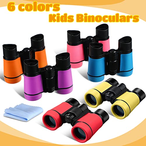 Yunsailing 6 Pack Kids Binoculars Shock Proof Toy Binoculars Set for Age 3-12 Years Boys Girls Hunting Folding Small Telescope Birthday Gifts Bird Watching Educational Learning Camping Outdoor (Stylish Colors) - Image 4