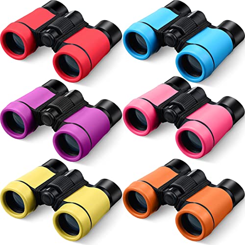 Yunsailing 6 Pack Kids Binoculars Shock Proof Toy Binoculars Set for Age 3-12 Years Boys Girls Hunting Folding Small Telescope Birthday Gifts Bird Watching Educational Learning Camping Outdoor (Stylish Colors) - Image 1