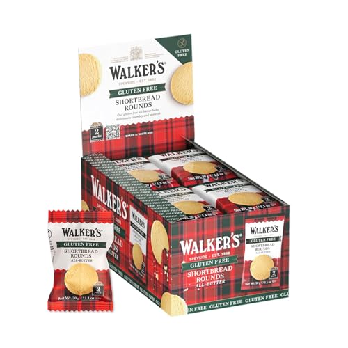 Walker's Walker’s All-Butter Shortbread Rounds, Gluten Free Cookies - Individually Wrapped (Pack of 24) - Authentic Shortbread Cookies from Scotland - Image 1