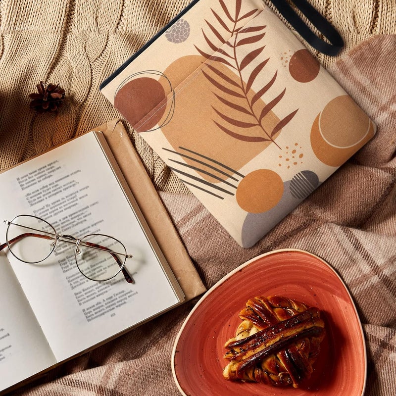 Shappy 2 Pieces 11 x 87 Inch Boho Book Sleeve for Bookish Gifts Washable Canvas Book Protector Cover Pouch with Zipper Pocket for Paperback and Hardcover Reader Lovers Club Librarian Birthday Gifts  - Image 3